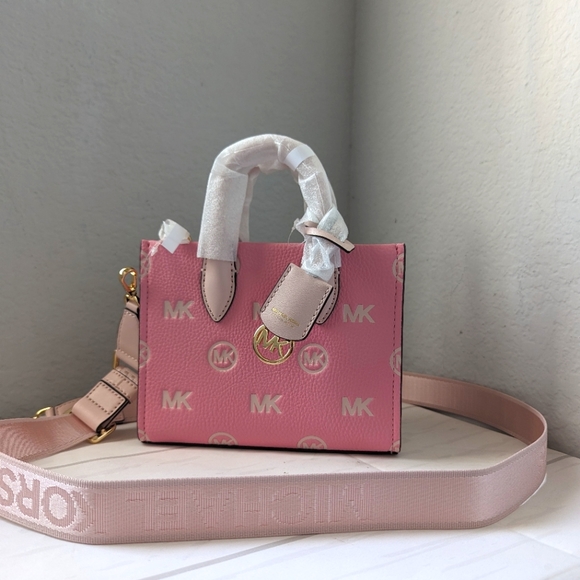 NWT Michael Kors Mirella Extra-Small Logo Debossed Crossbody Bag Carnation Multi - Picture 1 of 5